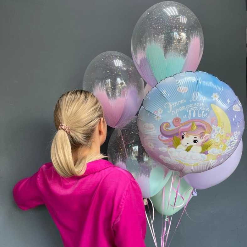 Сет гелиевых шариков «Единорожка»🦄