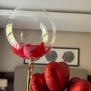 Фольгированные сердца и Баблз с перьями 4