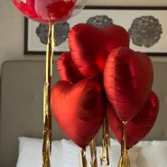 Фольгированные сердца и Баблз с перьями 2