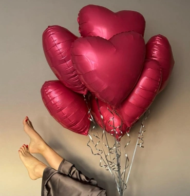 Гелиевые шары фольгированные сердца 10