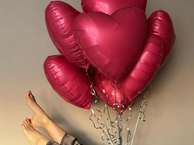 Гелиевые шары фольгированные сердца 10