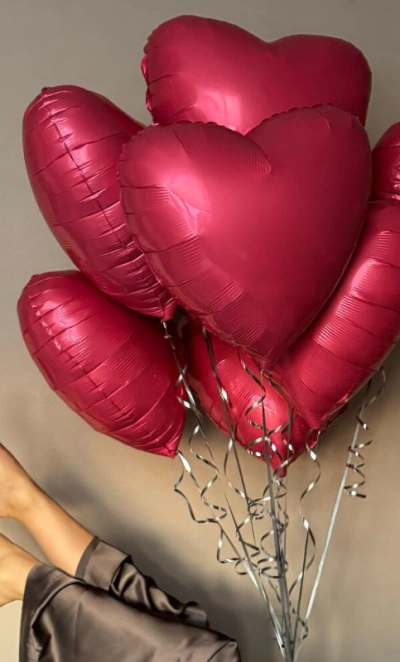 Гелиевые шары фольгированные сердца 10