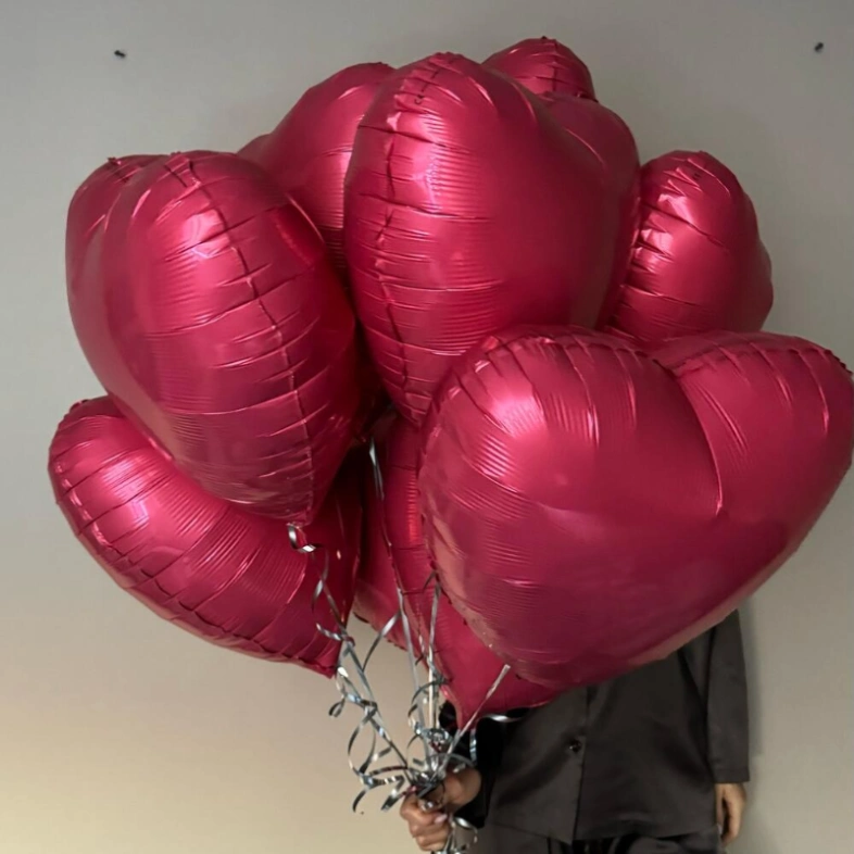 Гелиевые шары фольгированные сердца 10