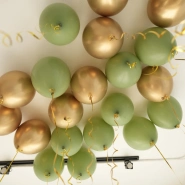 Шары под потолок ( матовые оливковые, хром золото) 0