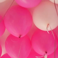Шары в потолок ( матовые ярко-розовые, конффетт, нежно-розовые) 1