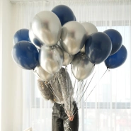 Шары под потолок ( хром серебро и матовые темно-синие ) 4