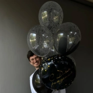 Гелиевые шары «С Днем рождения» Black 1