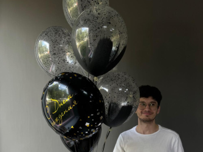 Гелиевые шары «С Днем рождения» Black