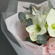 Амариллис с эвкалиптом 🤍 3