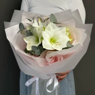 Амариллис с эвкалиптом 🤍 0