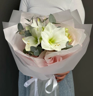 Амариллис с эвкалиптом 🤍