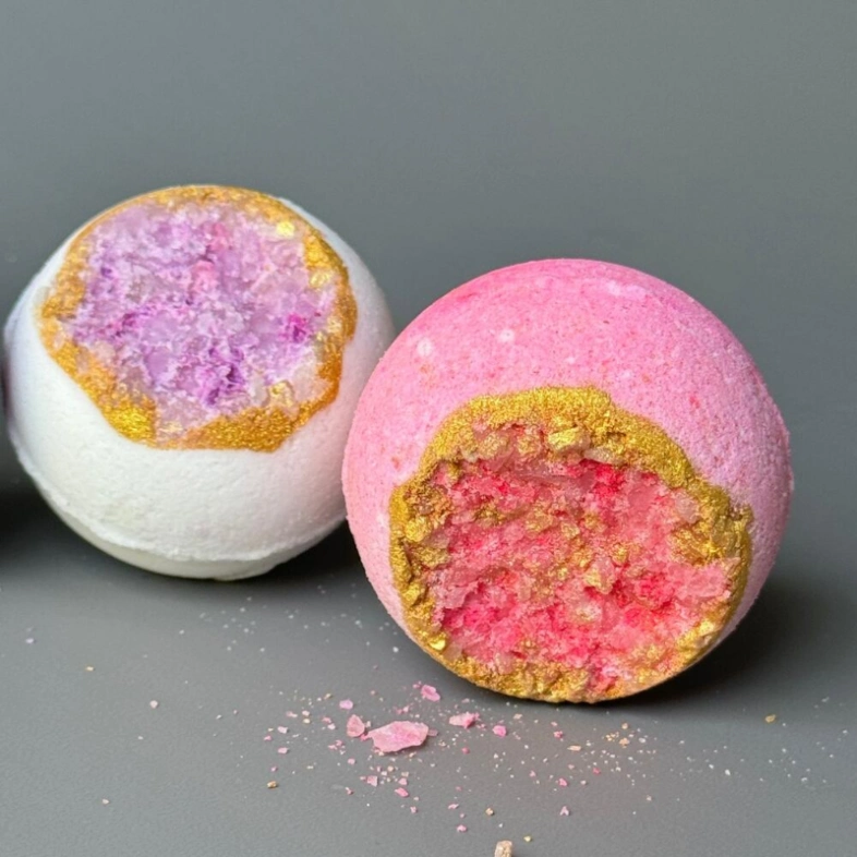 Бокс Бомбочки для ванны Жеода с солью 3 в наборе