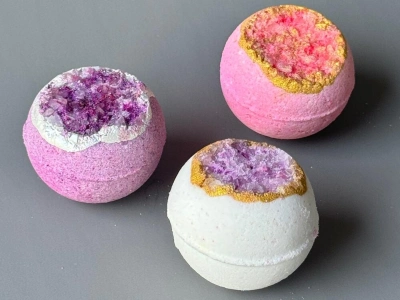 Бокс Бомбочки для ванны Жеода с солью 3 в наборе