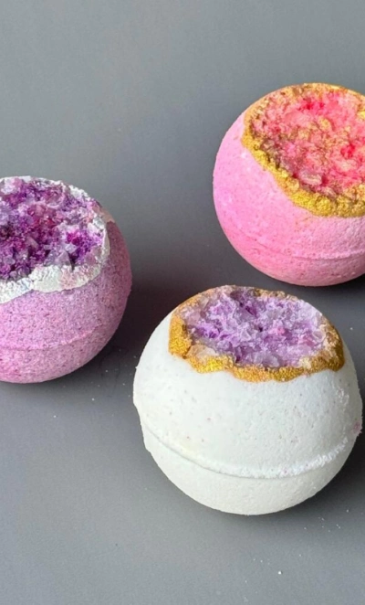 Бокс Бомбочки для ванны Жеода с солью 3 в наборе