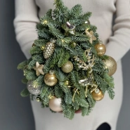 Ёлочная композиция ручной работы 1