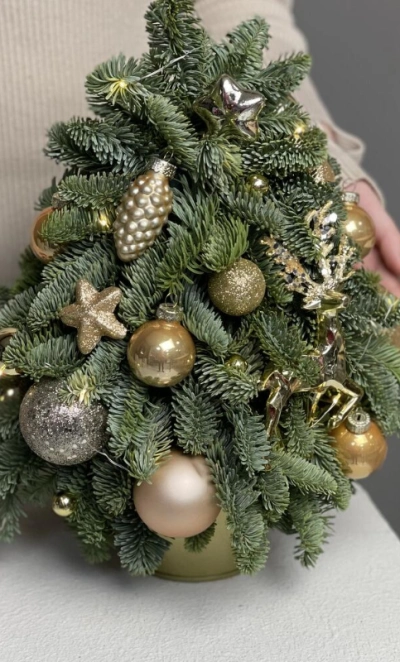 Ёлочная композиция ручной работы