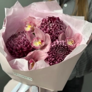 Букет «Ежевичка» с орхидеями и Бигуди 2