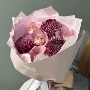 Букет «Ежевичка» с орхидеями и Бигуди 3