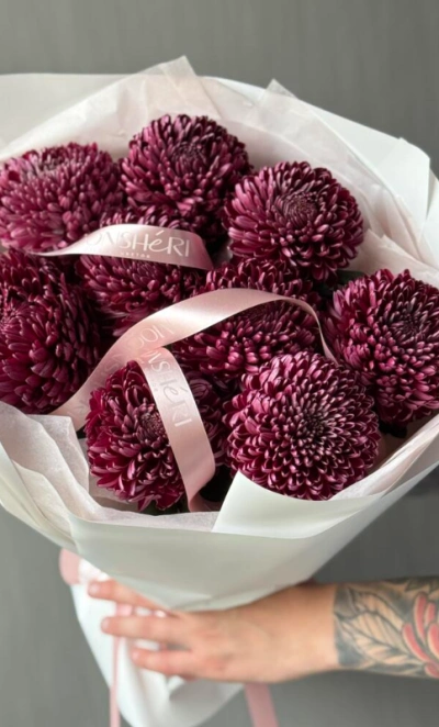 Моно из сезонных хризантем Бигуди 9