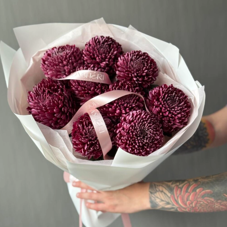 Моно из сезонных хризантем Бигуди 9