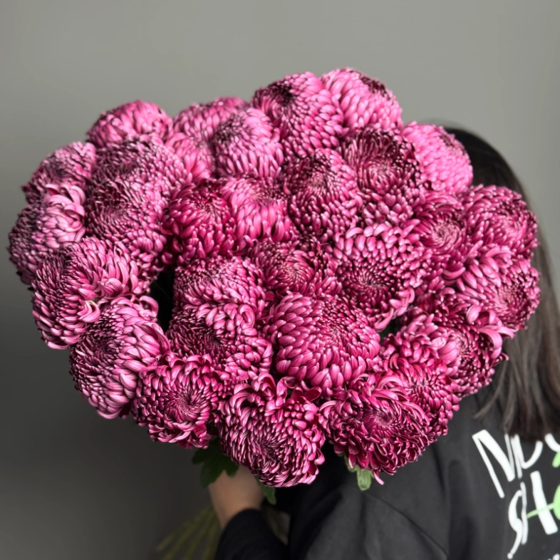 Моно из хризантемы бигуди под ленту