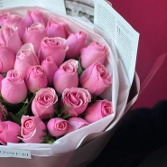 Букет розовая роза Кения 35шт 4