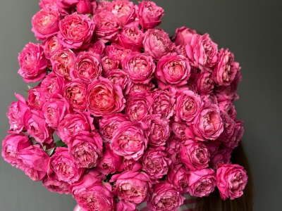 Кустовые пионовидные розы Джульетта в монобукете