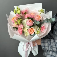 Авторская флористика &laquo;Персик&raquo; | необычный букет 1