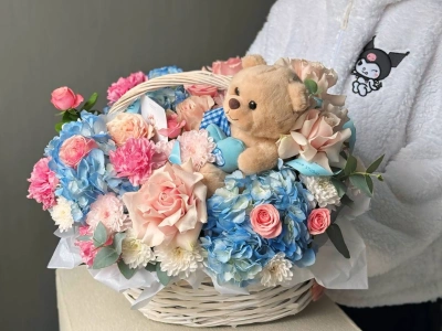 Милейшая корзина с плюшевым мишкой 