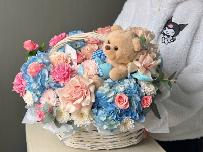 Милейшая корзина с плюшевым мишкой 