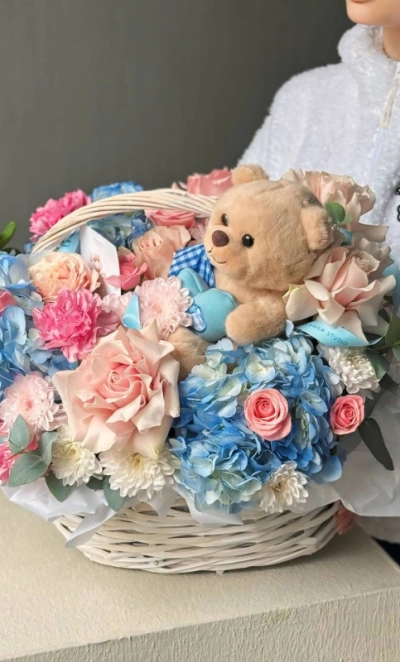 Милейшая корзина с плюшевым мишкой 