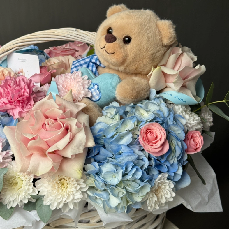 Милейшая корзина с плюшевым мишкой 