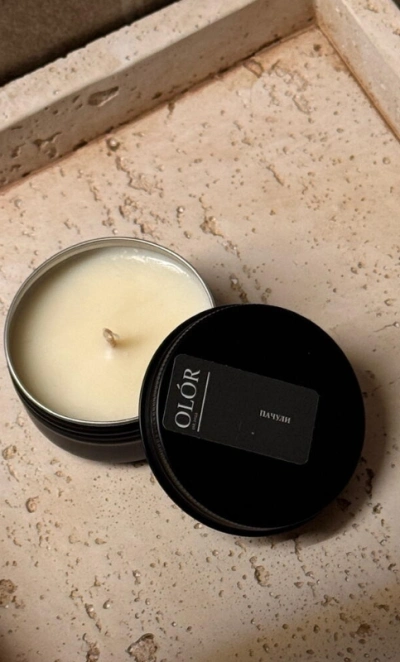 Ароматическая свеча ручной работы «Пачули» 50 мл