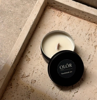 Ароматическая свеча ручной работы «Хвойный лес» 50 мл