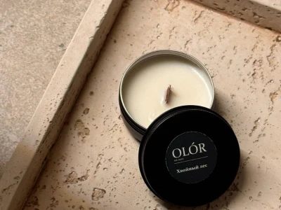 Ароматическая свеча ручной работы «Хвойный лес» 50 мл