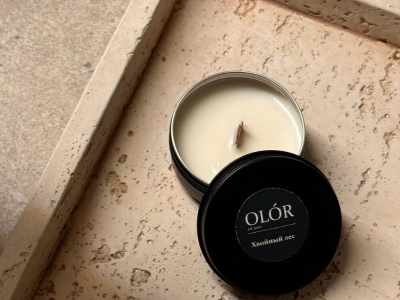 Ароматическая свеча ручной работы «Хвойный лес» 50 мл