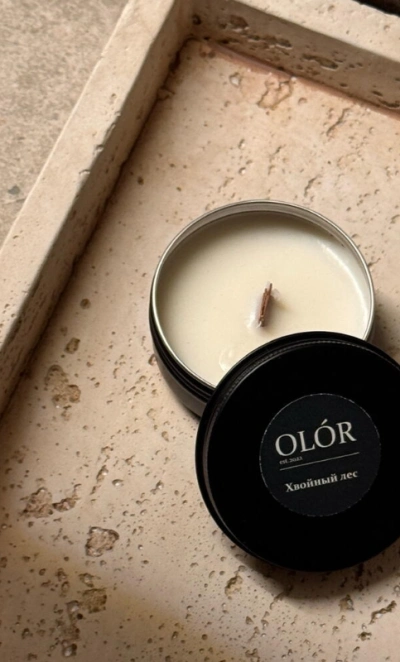 Ароматическая свеча ручной работы «Хвойный лес» 50 мл