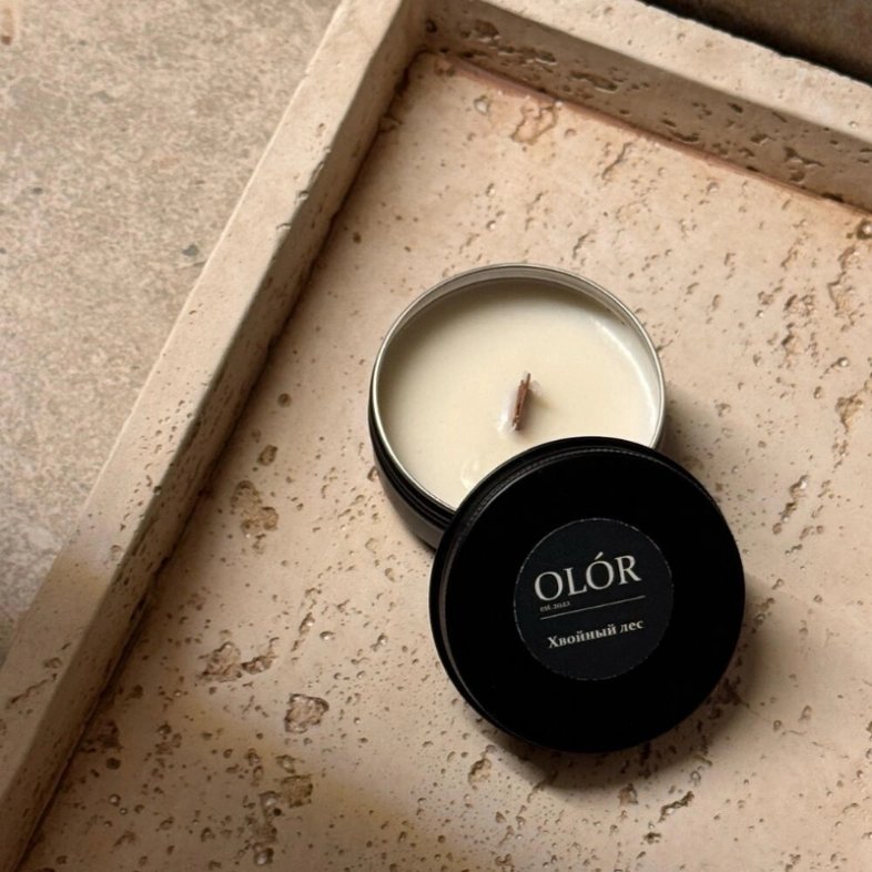 Ароматическая свеча ручной работы &laquo;Хвойный лес&raquo; 50 мл