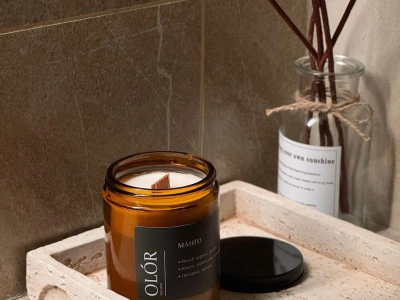 Ароматическая свеча ручной работы «Манго» 240 мл