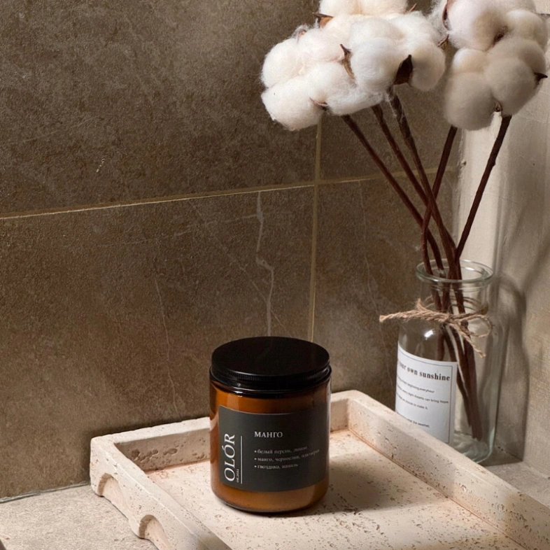 Ароматическая свеча ручной работы &laquo;Манго&raquo; 240 мл