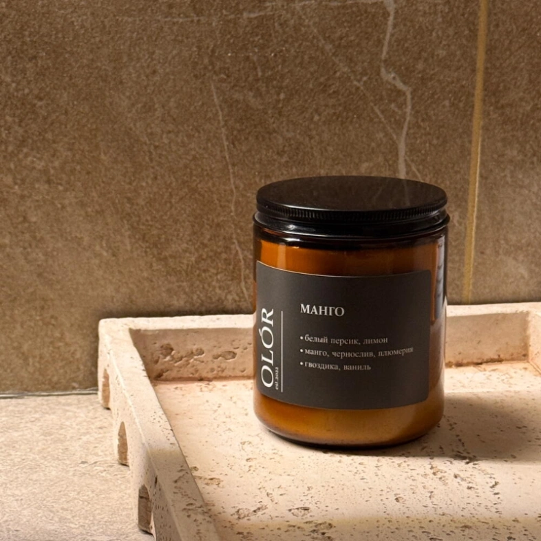 Ароматическая свеча ручной работы &laquo;Манго&raquo; 240 мл