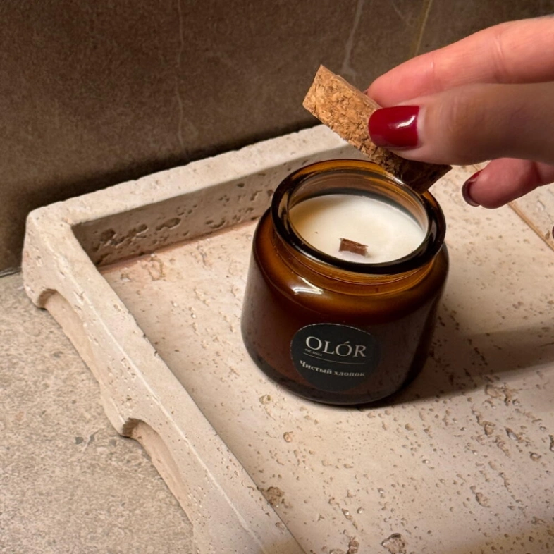 Ароматическая свеча ручной работы &laquo;Чистый хлопок&raquo; 100 мл