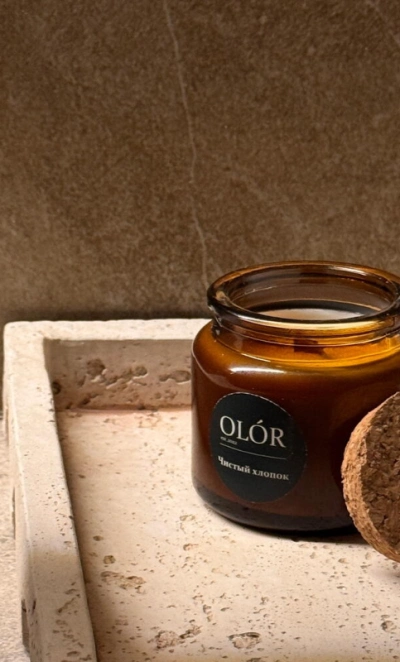 Ароматическая свеча ручной работы «Чистый хлопок» 100 мл