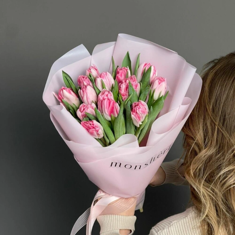 Букет с шикарными тюльпанами 15 шт