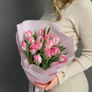 Букет с шикарными тюльпанами 15 шт 0