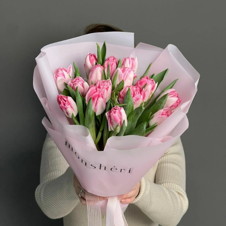 Букет с шикарными тюльпанами 15 шт