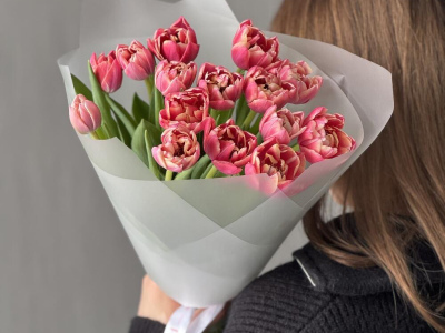 Шикарное моно из пионовидных тюльпанов