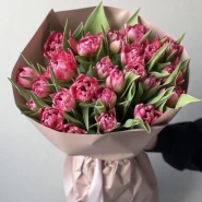 Монобукет из ярко розовых тюльпанов 25 0