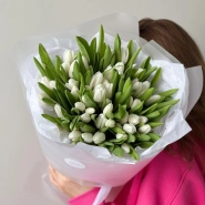 Моно из 51 белоснежного тюльпана 2