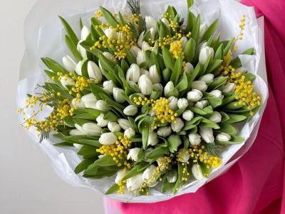 101 тюльпан и мимоза